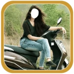 women bike photo frames android application logo